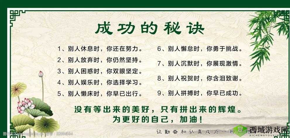 解锁好大赛的满满成功秘籍：成功的秘诀